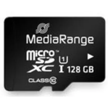 MediaRange MR945 microSDXC atmiņas karte 128GB UHS-I Class10 + SD adapteris melna