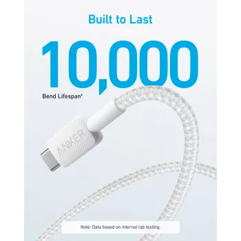 Anker A81H5G21 USB A uz USB C kabelis — 0,9 m, balts
