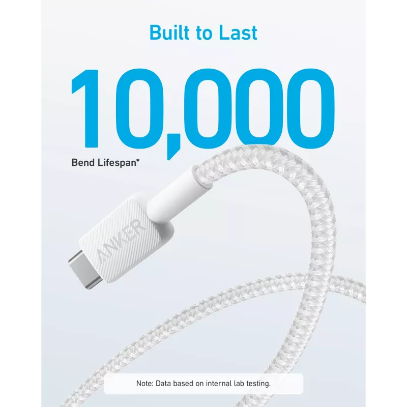 Anker A81H5G21 USB A uz USB C kabelis — 0,9 m, balts