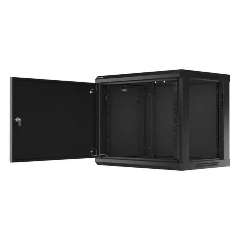 Sienas skapis Lanberg WF01-6409-00B 9U Melns