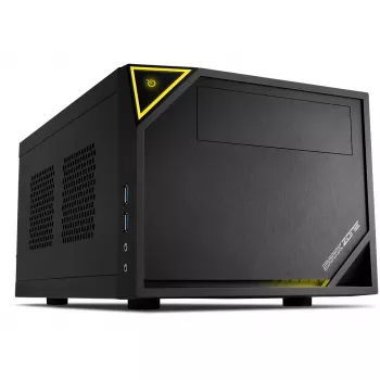 PC korpuss Sharkoon SHARK ZONE C10 Mini-ITX melns, dzeltens