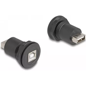 DeLOCK USB 2.0 Type-B uz Type-A iebūvējamais savienotājs melns 66744