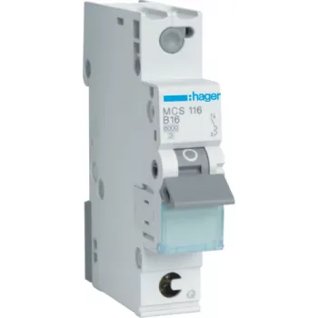 Hager MCS116 Strāvas slēdzis 16A 1P 17.5mm