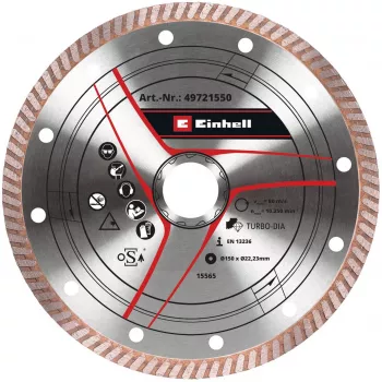Dimanta griešanas disks EINHELL 150×1,6 mm bezvadu leņķa slīpmašīnām, M14 vītne