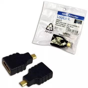 Pārejas adapteris HDMI D (micro HDMI) uz HDMI A LogiLink AH0010 Melns