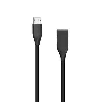 Silikona kabelis USB-Micro USB (Melns, 2m)