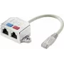 Renkforce RJ45 tīkla T-adapteris CAT 6 [2x RJ45 ligzda - 1x RJ45 spraudnis] 15.00 cm metāls (RF-4538138)