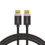 DisplayPort kabelis SAVIO CL-166 2 m Melns — DisplayPort 1.4, vīriešu-vīriešu, apzeltīti kontakti