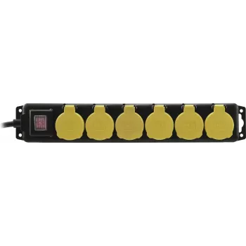 Pagarinātājs EUROLITE 30240156 — 6 kontaktligzdas, IP44, 5 m kabelis