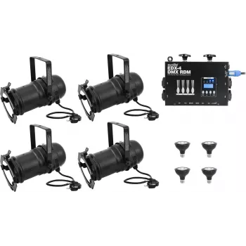 LED dimmer komplekts EUROLITE 20000696 dim2warm EDX-4 DMX RDM PAR-30 prožektoru vadībai