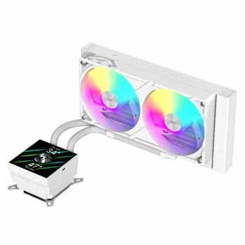 Gamemax GLACIER 240 LCD WH šķidruma dzesētājs procesoram | balts | Intel, AMD