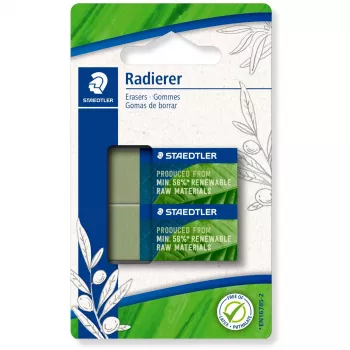 Dzēšgumija Staedtler 526 83 renew mat 56% — PVC-brīvs tīrīšanas dzēšgumija, taisnstūra BK2