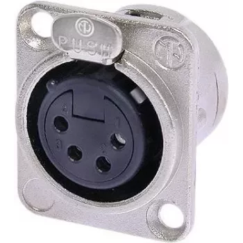 Neutrik NTR-NC4FDL1 (NC4FD-L-1) – 4-polu XLR ligzda, melna/sudraba, IP40