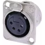 Neutrik NTR-NC4FDL1 (NC4FD-L-1) – 4-polu XLR ligzda, melna/sudraba, IP40