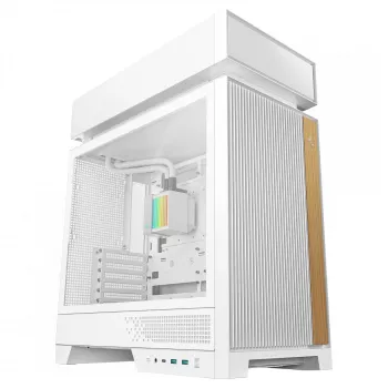 Datora korpuss DeepCool CL6600 WH — balts, ATX/micro-ATX/Mini-ITX, ATX/PS2/SFX/SFX-L barošanas bloks, 140 mm priekšā, 120/140 mm augšā/aizmugurē, 2.5 inch un 3.5 inch diskdziņi