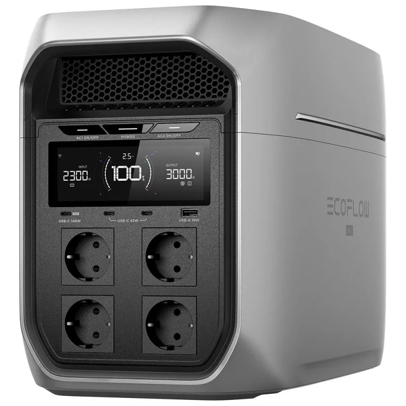 Pārnēsājama elektrostacija EcoFlow Delta 3 Max Plus 2048Wh 1800W – rezerves barošana un enerģija ārpus tīkla