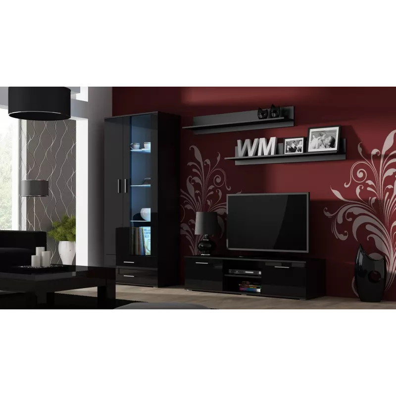 Cama TV statīvs SOHO 140 melns/melns glancēts