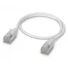 Tīkla savienojuma kabelis UBIQUITI UACC-CABLE-PATCH-EL-C6A-1M-W — Cat6a, 1 m, RJ-45, caurspīdīgi balts