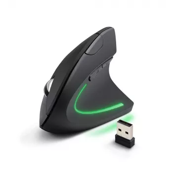 Bezvadu pele ESPERANZA EM133 — ergonomiska labai rokai, 1600 DPI, 6 pogas, 2.4 GHz USB nano uztvērējs, 10 m darbības rādiuss, melna