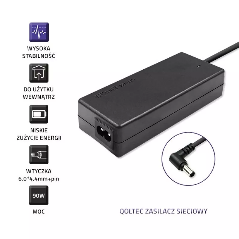 Qoltec 50088 90W barošanas adapteris/invertors iekštelpām melns