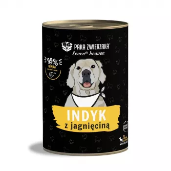 Slapjā suņu barība PAKA ZWIERZAKA Seventh Heaven ar tītaru un jēru 400 g, konservs, 84.6% mitrums