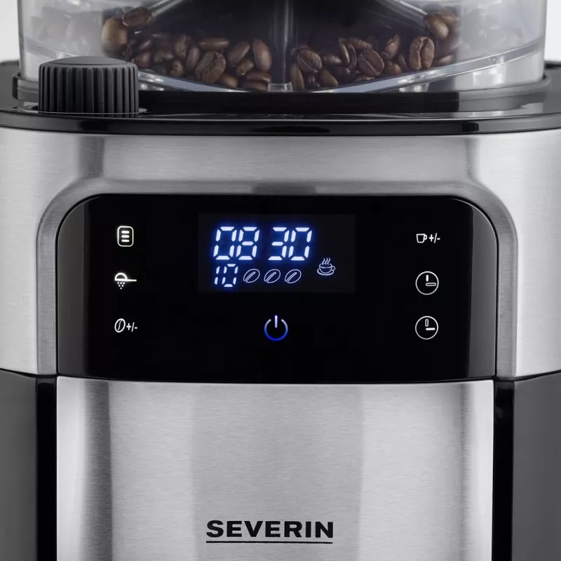 Pilienu kafijas automāts Severin 10 tasītēm KA 4813 ar dzirnaviņām