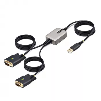 StarTech.com 13ft (4m) 2-Port USB uz seriālo adaptera kabelis, maināmas DB9 skrūves/uzgriežņi, COM saglabāšana, USB-A uz DB9 RS232, FTDI, 4. līmeņa ESD aizsardzība, Windows/macOS/ChromeOS/Linux - izturīga TPE konstrukcija