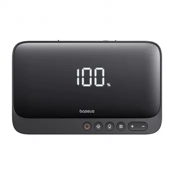 Pārnēsājamais akumulators Baseus Super Energy 6000 mAh — palaišanas ierīce, LiPo 6000 mAh, 300 A palaišanas strāva, 150 PSI, iebūvēts displejs un lukturītis, USB-C + USB-A, melns