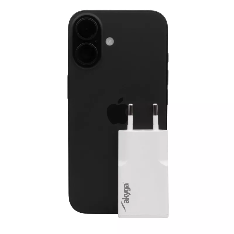 Sienas lādētājs Akyga AK-CH-27 30W USB-C USB-A PD GaN 5-20V / 1.5-3A balts