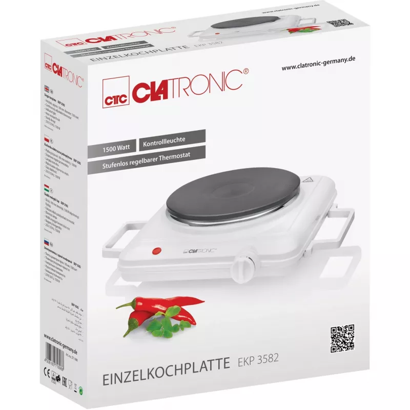 Clatronic EKP 3582 Kompaktā elektriskā plīts virsma, 1 zona, 1500W