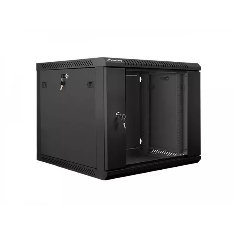Sienas stiprinājuma statīvs LANBERG 9U 19 collu WF01-6609-10B, 600×600×507 mm, 60 kg, IP20, melns