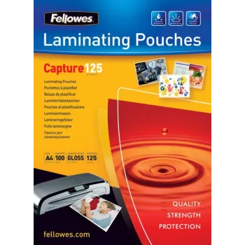 Fellowes Glossy 125 Micron laminēšanas kabatiņas kartēm - 75x105mm