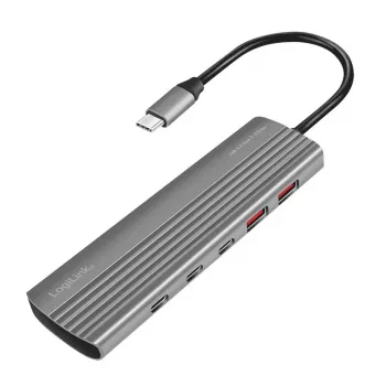 LOGILINK Ultra Slim USB 3.2 Hubs ar 2x USB-A un 8x USB-C, PD 100W