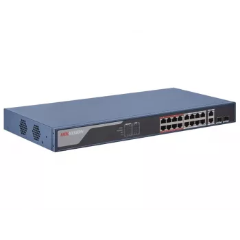 Hikvision DS-3E1318P-EI pārvaldāms tīkla slēdzis Fast Ethernet (10/100) PoE 1U zils