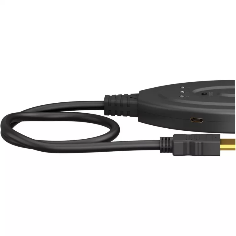 HDMI pārslēdzējs 3:1 (4K @ 60Hz), GOOBAY, melns, 55cm kabelis