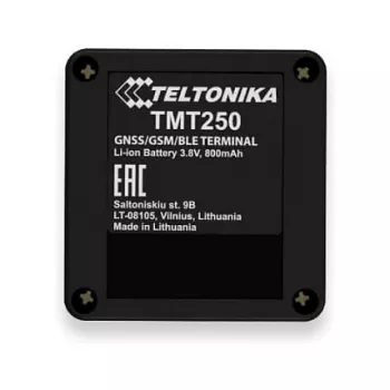 GPS personīgais izsekotājs Teltonika TMT250 — melns, 0.128 GB atmiņa, Li‑Ion 3.8 V, līdz 8 h akumulators