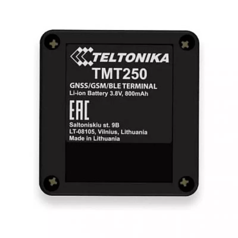 GPS personīgais izsekotājs Teltonika TMT250 — melns, 0.128 GB atmiņa, Li‑Ion 3.8 V, līdz 8 h akumulators