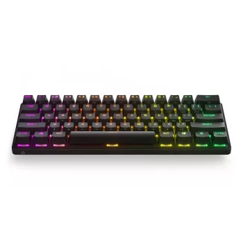 Mehāniskā spēļu tastatūra STEELSERIES Apex Pro Mini Wireless — 60% formfaktors, USB + RF bezvadu + Bluetooth, QWERTY US, Melna