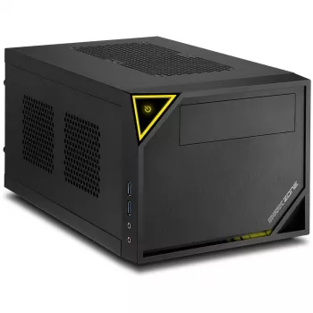 PC korpuss Sharkoon SHARK ZONE C10 Mini-ITX melns, dzeltens
