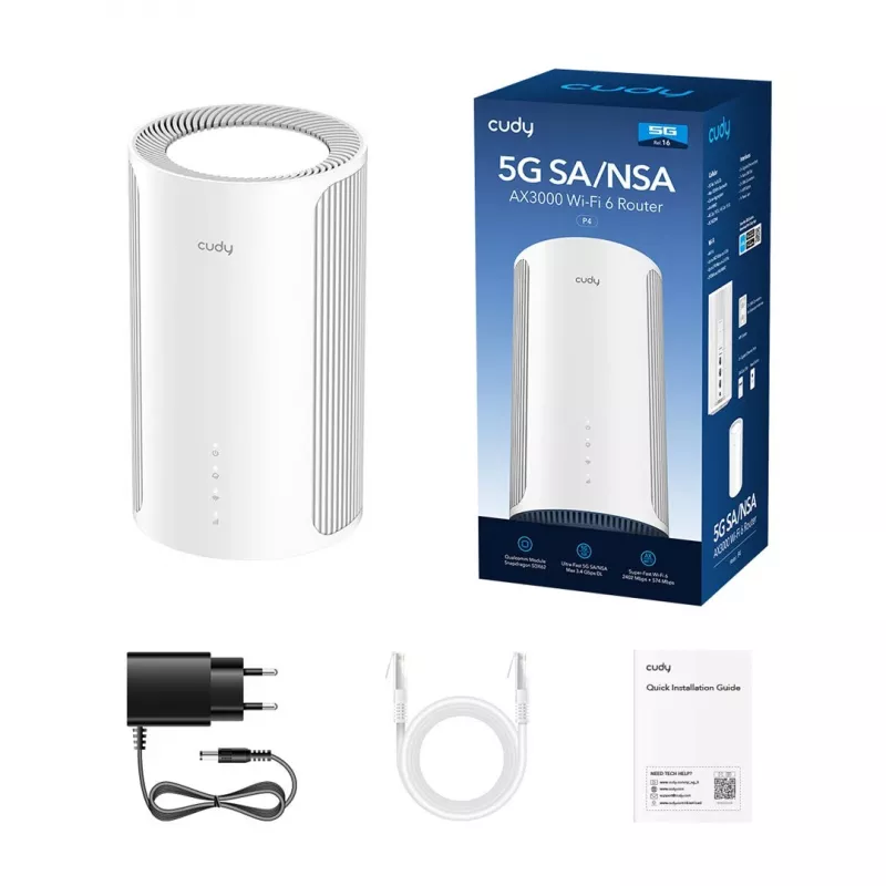 Cudy P4 5G S maršrutētājs - WiFi 6 AX3000 Dualband Mesh ar 5G modemu