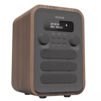 Denver DAB-48GREY Personālais digitālais radio pelēks, koks