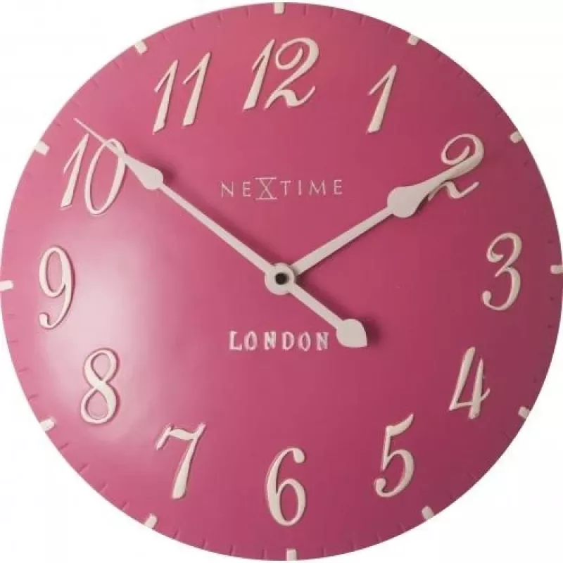 NeXtime klok 3084rz London Arabic, Ø34.5 cm, sienas, rozā/balta