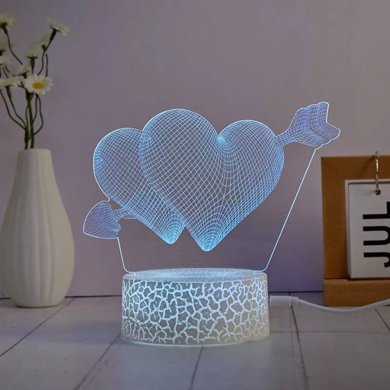 Manta SNL115RGB LED dekoratīvā lampa ar 3D sirds efektu