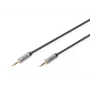 Digitus DB-510110-010-S audio kabelis, 3,5 mm jack uz 3,5 mm jack, vīrišķais/vīrišķais, 1 m, dubultekranēts, melns