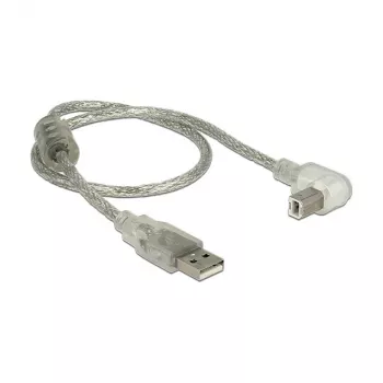 USB kabelis DeLOCK 84811 USB 2.0 0.5 m USB A USB B Caurspīdīgs Sudraba