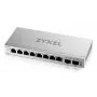 Pārvaldāms L2 Gigabit slēdzis Zyxel GS1200-10v3 — 8x Gigabit (10/100/1000), 20 Gbps, MAC 4000, galddators, pelēks