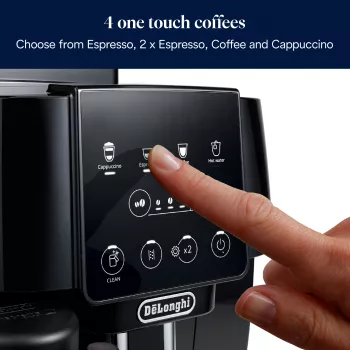 Kombinētā kafijas automāts De’Longhi Magnifica ECAM220.60.B — 1,8 L ūdens tvertne, 250 g pupiņu tvertne, keramikas dzirnaviņas, melns