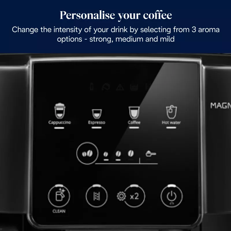 Kombinētā kafijas automāts De’Longhi Magnifica ECAM220.60.B — 1,8 L ūdens tvertne, 250 g pupiņu tvertne, keramikas dzirnaviņas, melns