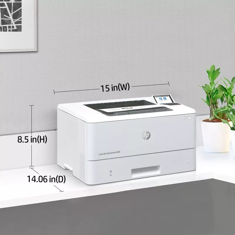 HP LaserJet Enterprise M406dn, lāzerprinteris, 1200 x 1200 DPI, A4, 38 ppm, abpusējā drukāšana, tīkla gatavs