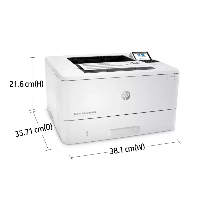 HP LaserJet Enterprise M406dn, lāzerprinteris, 1200 x 1200 DPI, A4, 38 ppm, abpusējā drukāšana, tīkla gatavs